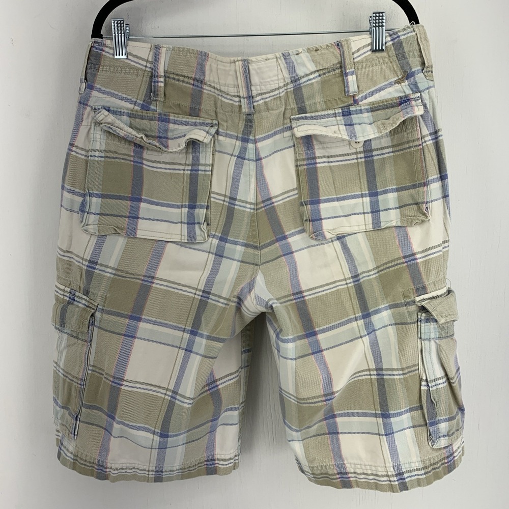 Urban Pipeline Mens 34 Plaid Cargo Shorts Loose Baggy Preppy Skate Y2K Grunge - Picture 5 of 5